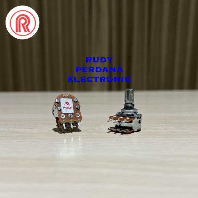 POTENSIO 50K 50 K OHM STEREO ROTARY KLIK AS PENDEK A-PLUS APLUS ALPHA MOS27