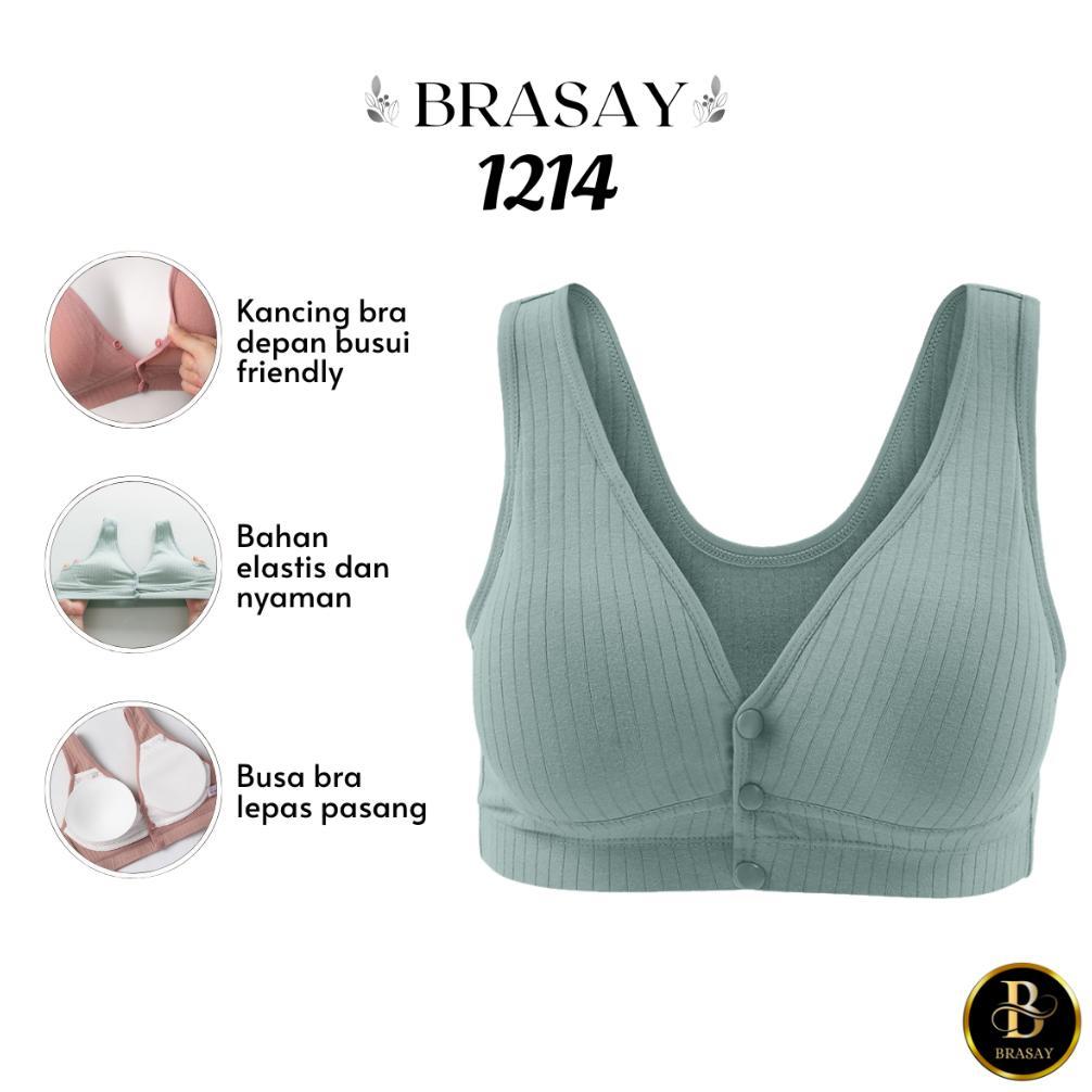 original brasay bra menyusui kancing depan tanpa kawat katun nursing bra wanita bh 1214