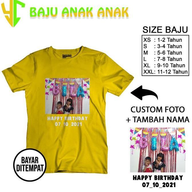 Youkid- Yc Kaos Anak Sablon Bisa Request Gambar/Foto Sendiri - Baju Kaos Bebas Desain - Kaos Foto Se