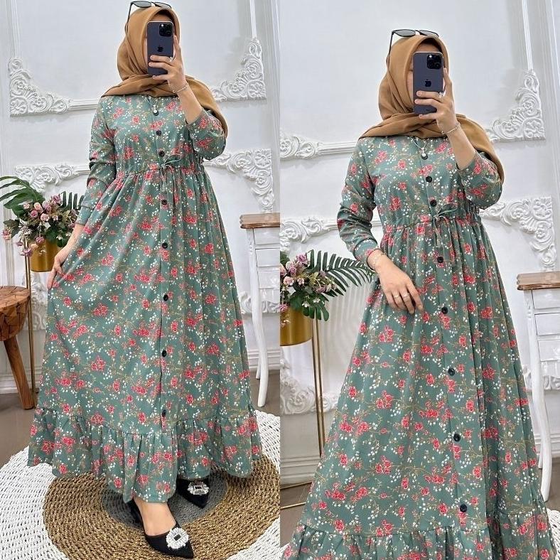 PREMIUM GAMIS SERUT VOXY MOTIF BUNGA LD 104 BUSUI