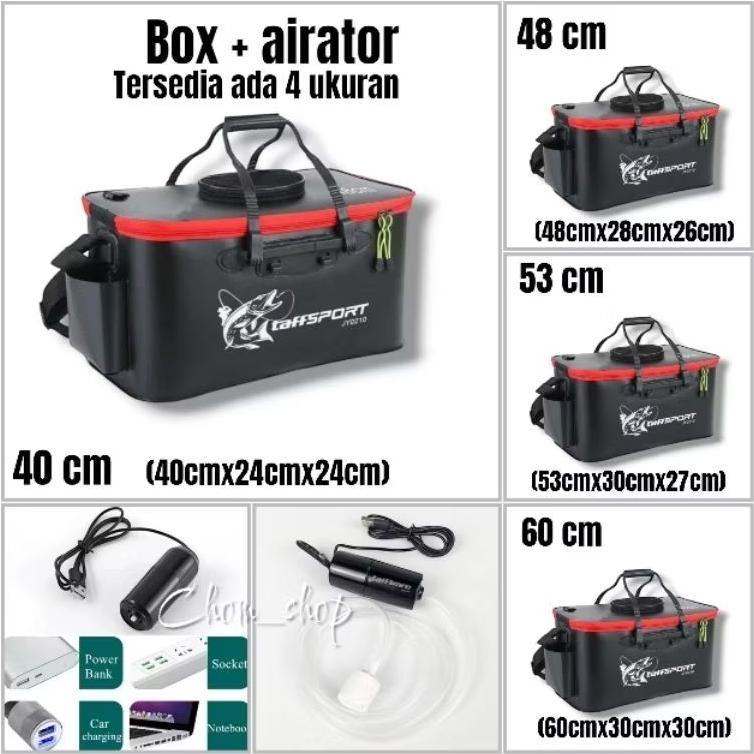 box umpan 40cm/box umpan pancing/box lipat pancing/kotak umpan udang idup/pancing