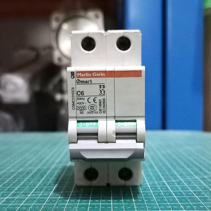 MCB MERLIN GERIN SMART C6 2P 6 AMPERE 2 POLE SCHNEIDER ELECTRIC READY