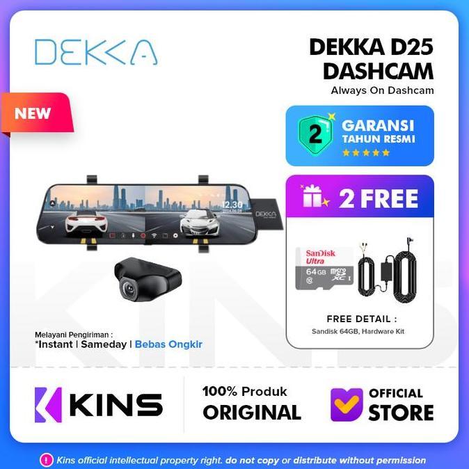 VIRALL DASHCAM DEKKA D25 2K DUAL CAMERA MIRROR DASHCAM MEMORY INCLUDED //