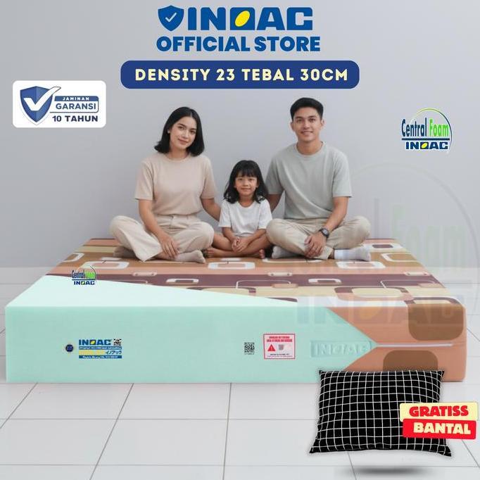 Kasur Busa INOAC Tebal 30 cm EON Density 23 - FREE BANTAL - Ukuran 80x200, 90x200, 100x200, 120x200,