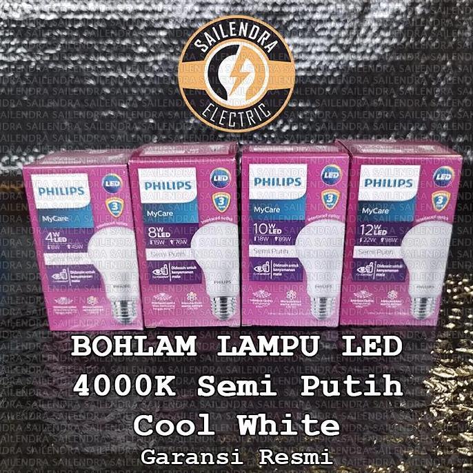 Lightx- Philips Mycare Ledbulb Cahaya Semi Putih 4000K - 4W 6W 8W 10W 12W