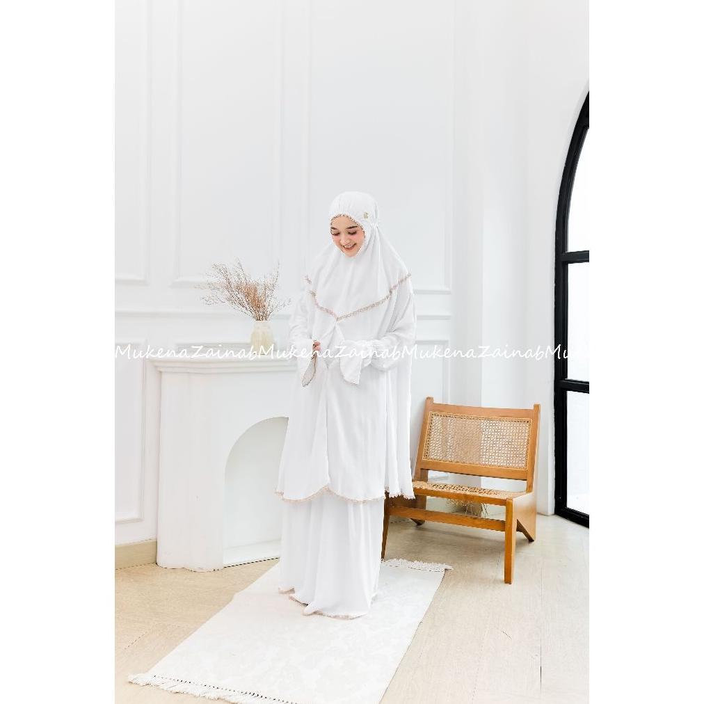 Official Mukena Haji Dan Umron Stelan Berlengan Saku Rayon Twill Arafah