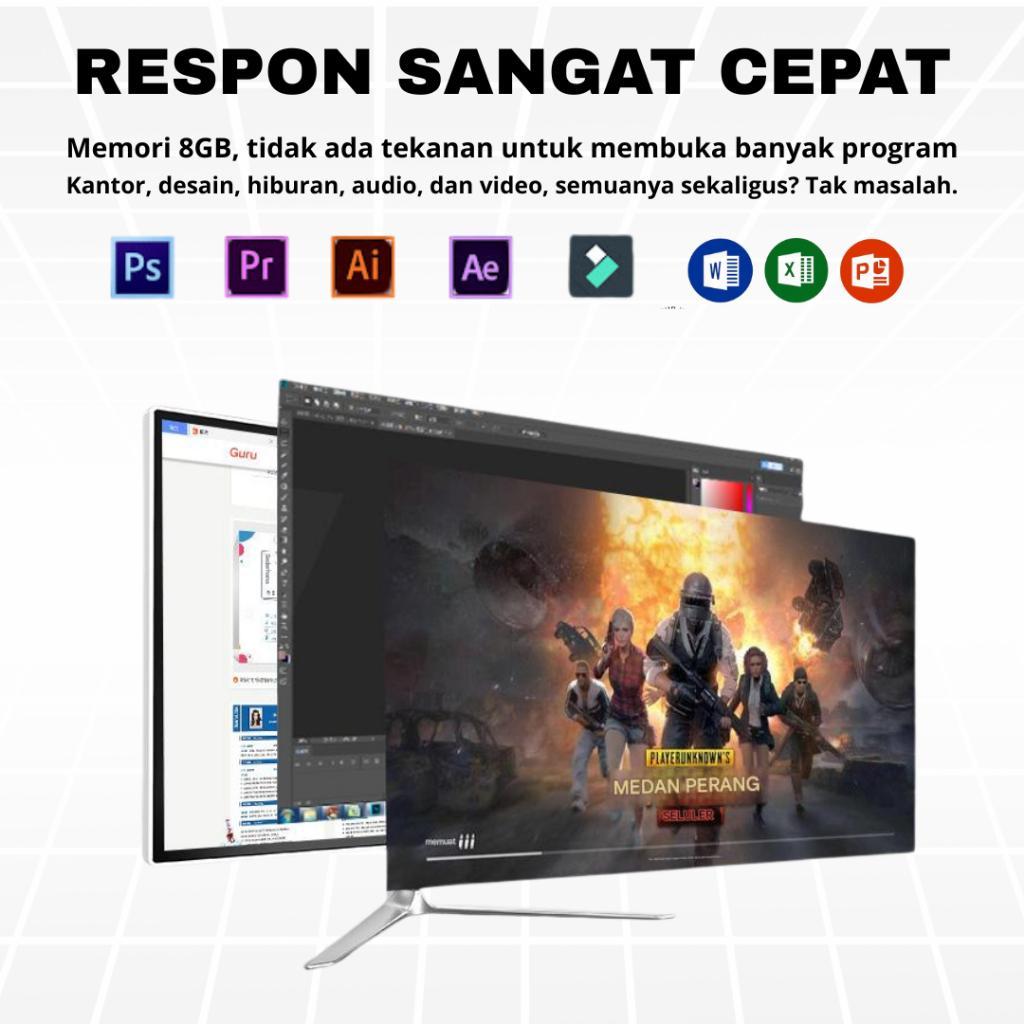 Acer Komputer Full Set Pc Gaming Cpu Desktop Komputer 19/22/24/27 Inch Monitor,Berlaku Untuk Gaming,