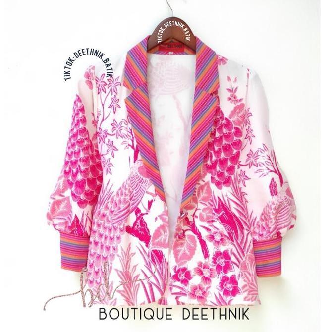 LIFESTYLE Batik warna pink model blazer mix lurik atbm LIFESTYLE