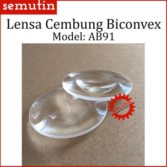 Lensa Cembung Biconvex AB91 / Kaca Pembesar Ultra Clear Lens / Virtual