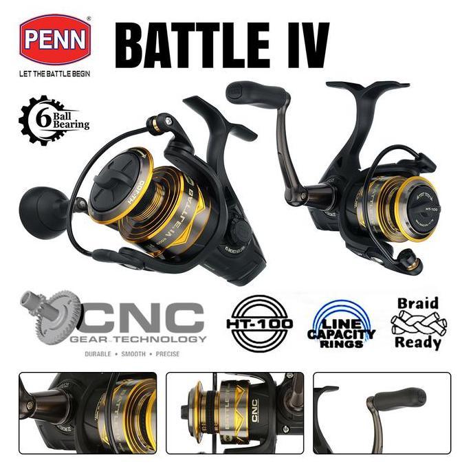 TERBARU - PENN Reel Pancing Spinning BATTLE IV 1000 - 10000 Hydro Armor system Full Metal Body and s