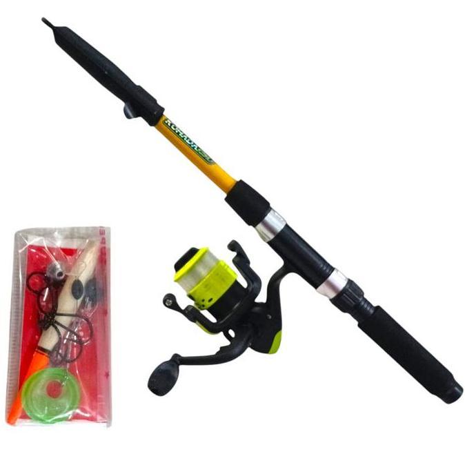 Lansungkirim- Set Alat Pancing Reel Toro 6 Bearing Joran 1,5 M Lengkap Harga Grosir