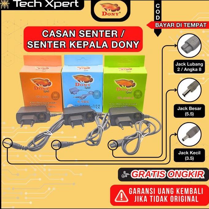 CAS / CHARGER SENTER KEPALA DONY DN-2000 ORIGINAL JACK KECIL / BESAR / ANGKA 8