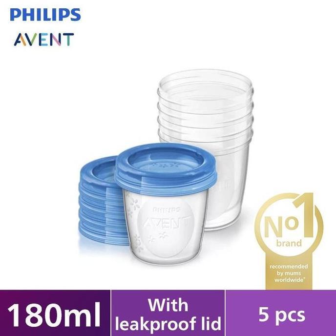NEW PHILIPS AVENT BREAST MILK STORAGE CUPSA 180 ML / TEMPAT ASI REFILL ORI