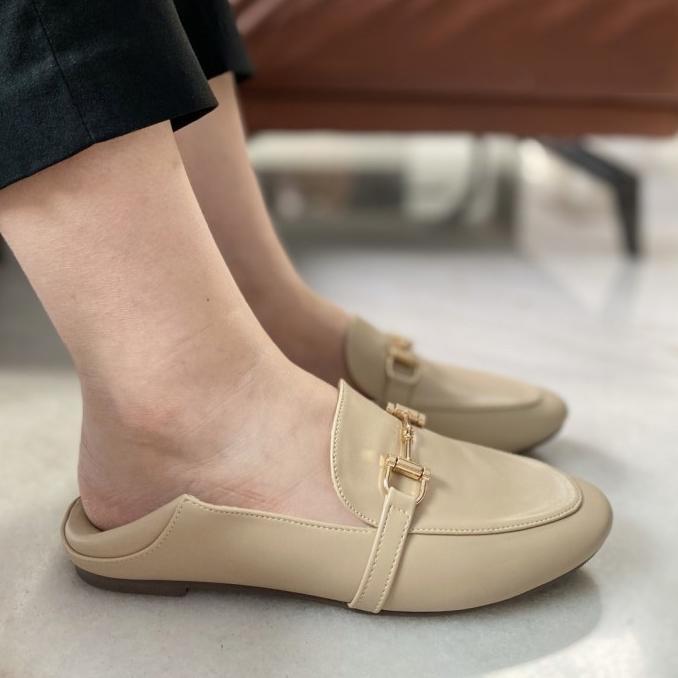 HEMAT FLAT SHOES BIG SIZE SEPATU PANTOFEL WANITA UKURAN 41 42 43 44 45 JUMBO OXFORD KULIT FLET FORMA