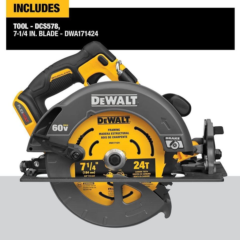 LARIS MESIN POTONG KAYU CIRCULAR SAW CORDLESS 60V DCS578X2 DEWALT DCS 578