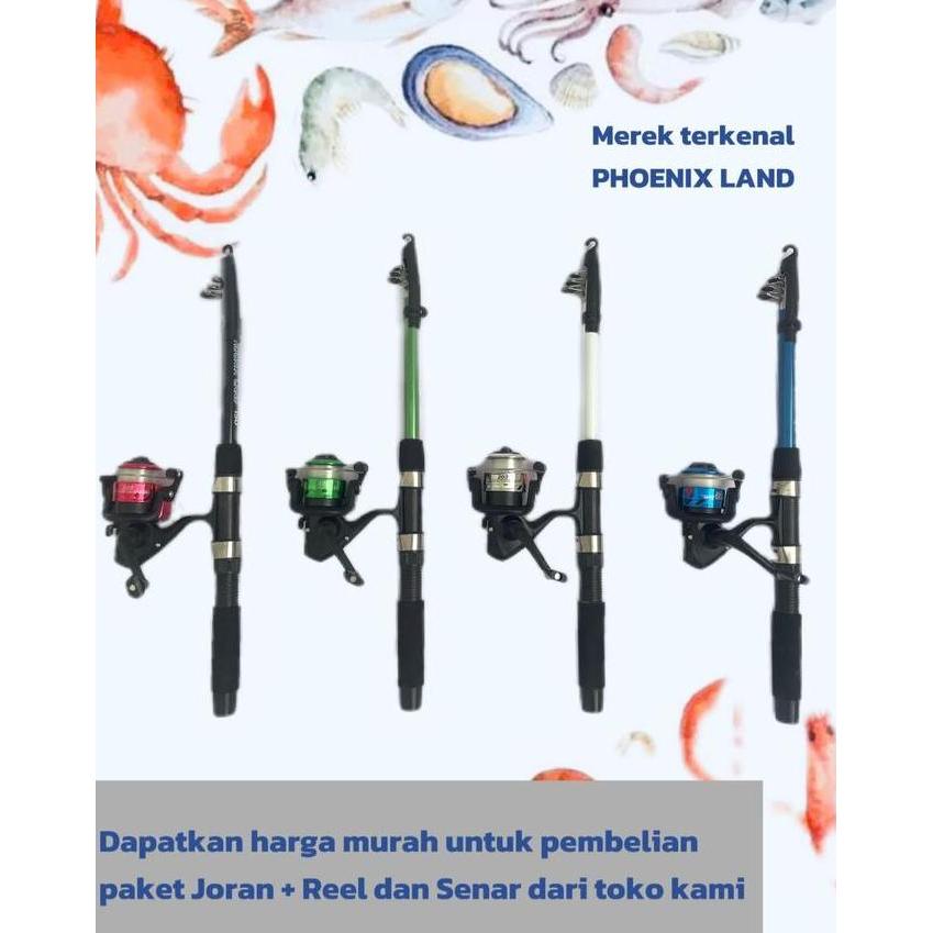 Lansungkirim- Pancing Set Kuat Power 1 Set Joran Merek Terkenal Phoenix Land Pancing Satu Set Joran 