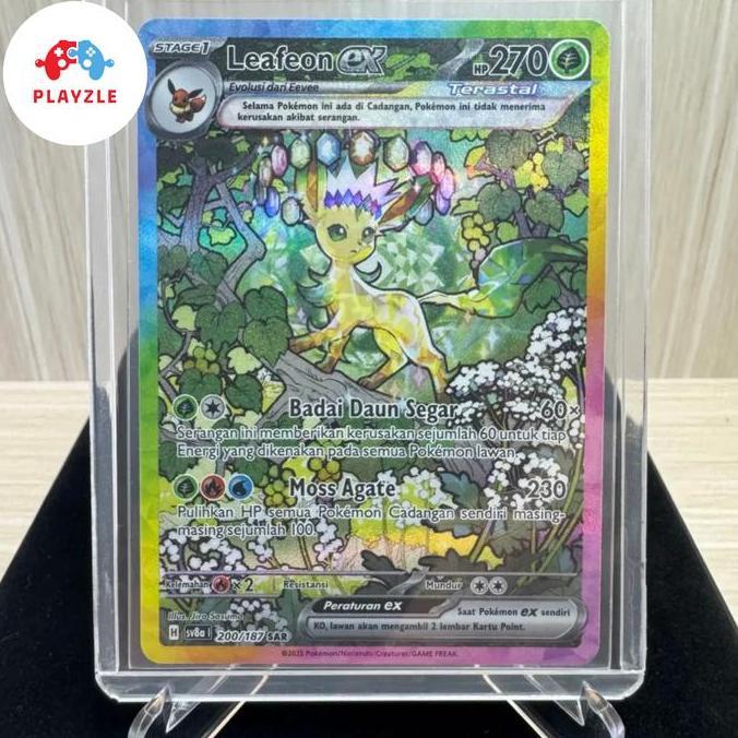 Leafeon ex SAR 200/187 Festival Terastal SV8a Pokemon TCG Indonesia