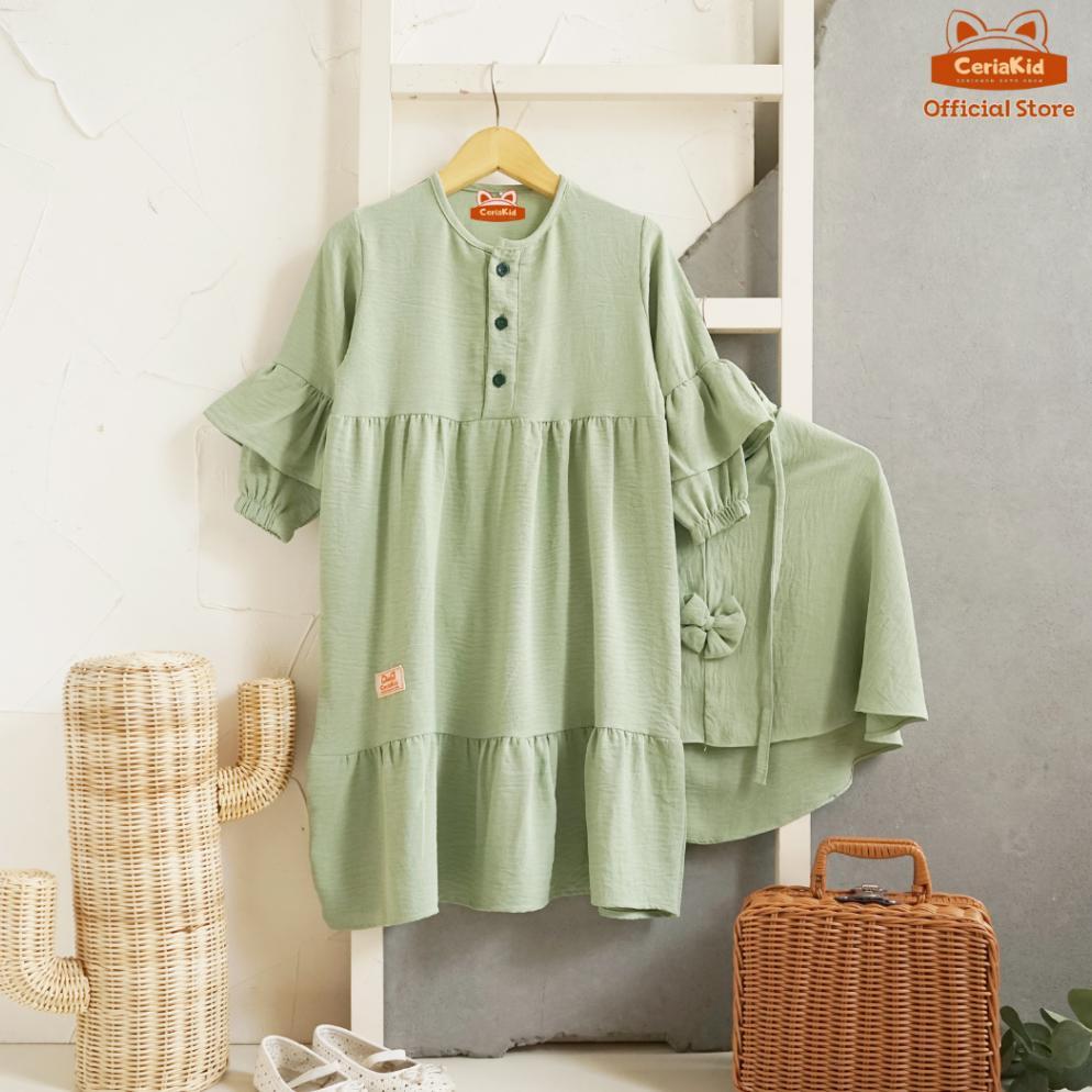 OFFICIAL [Ceriakid] Gamis Anak Perempuan Set Hijab Aluna 1-8 tahun