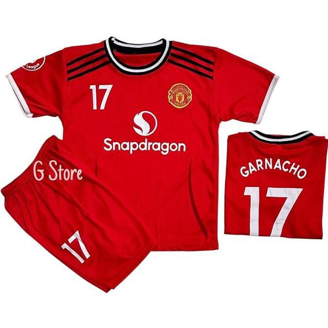 Kick- Bisa / Setelan Baju Bola Mu Merah B Fernandes Anak / Jersey Bola