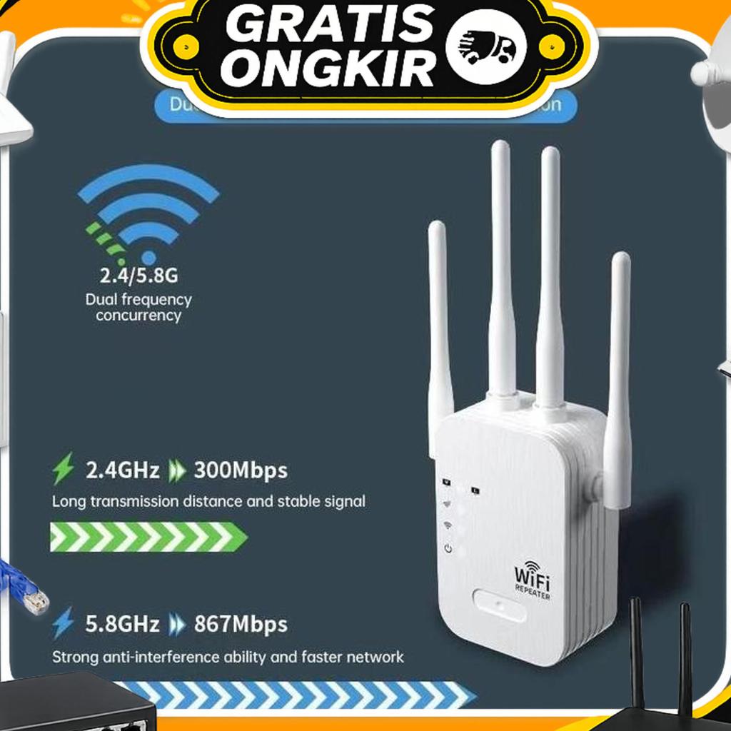 Penguat Sinyal 4Tx Wifi Range Extander 4 Antena Cocok Untuk Perusahaan, Kafe Rumah, Dll