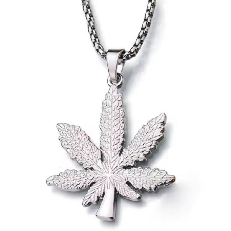 ORIGINAL Kalung Pria Titanium Rantai Daun Maple Rhasta Reggae Kalung Stainless Steel Trendy 2026
