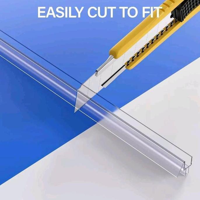 Seal Strip Penutup Celah Pintu Kaca Kamar Mandi Lis Sela Penutup Celah Pintu Jendela Kaca 2 PCS