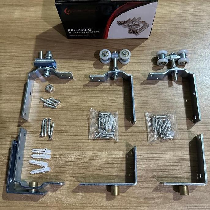 Paket Folding Door Accessory Pivot and Roller Guide Set Lengkap Pivot Roda Atas dan Guide Bawah Pint