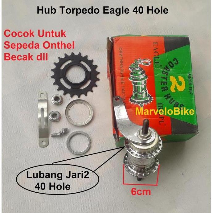 Hub Torpedo Sepeda Onthel Becak Eagle 40 Hole