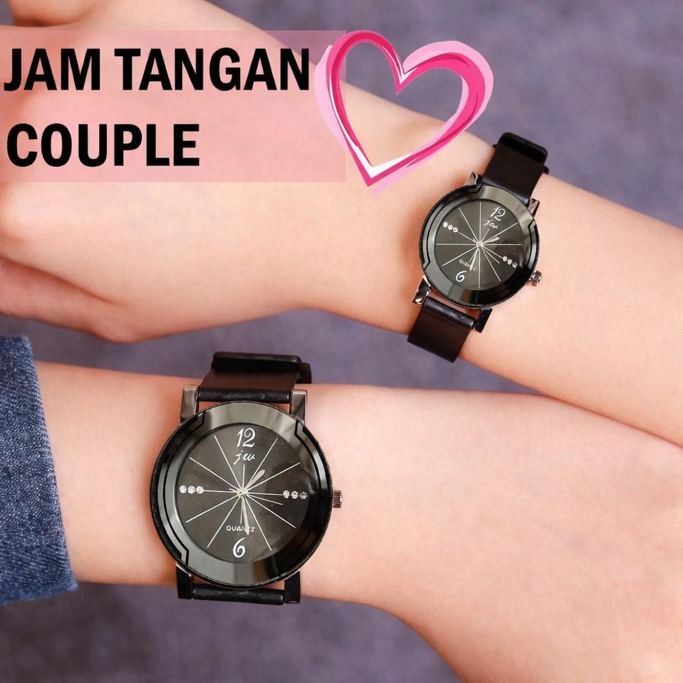 HEMAT Jam Tangan Couple Lorena Simple Watch Strap Karet Diameter 35mm 25mm Fashion Pria Wanita - Hit
