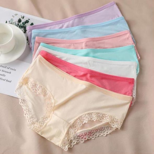 12 Pcs Grosir CD Celana Dalam Wanita Fashion Renda Cantik | Size M XL XXL