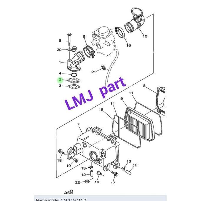 PAKING PACKING FIBER INTAKE MANIFOLD FINO KARBU ORI YGP 5MX-E3595-10 DISKON