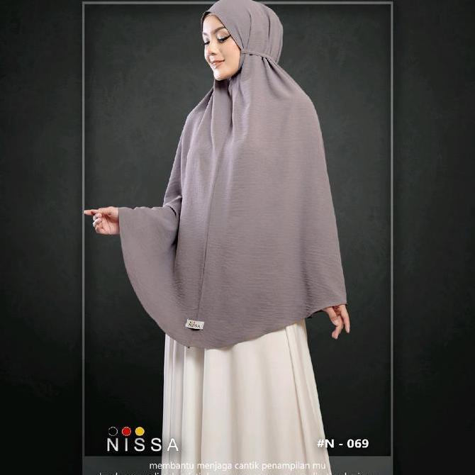 Hijab Instan Tali Jumbo Bahan Crinkle Non Pet - Khimar Syar'i | Nissa Hijab {069}