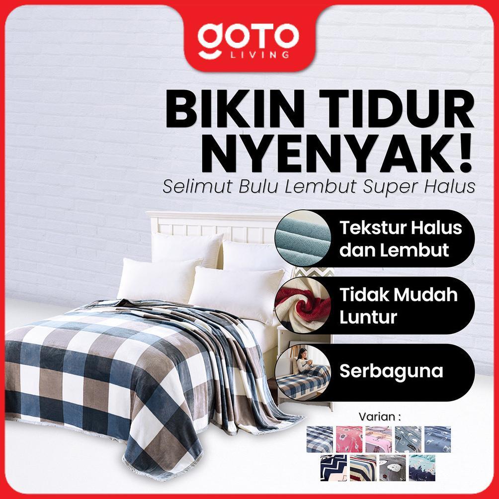Goto Cuddle Blanket Selimut Dewasa Bulu Tebal Halus Lembut Karakter