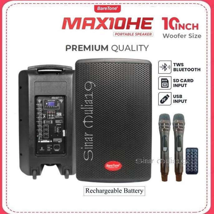 JIWAMADA611 - SPEAKER PORTABLE BARETONE MAX10HE / MAX 10HE / MAX 10 HE BLUETOOTH-TWS