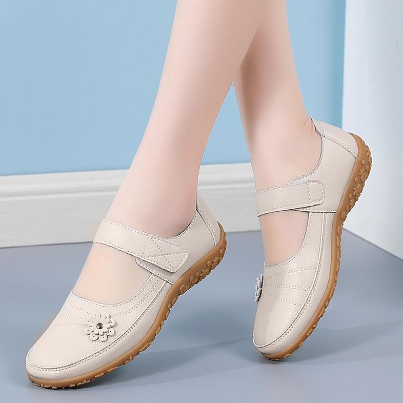 FOKU Sepatu Flat Wanita Sepatu Kulit Wanita Casual