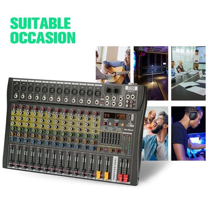 Murah New Baxs Mixer Profesional Ct120S-Pro 12Channel Built-In 99Dsp Efek Equalizer 7-Band 2-Apisan 