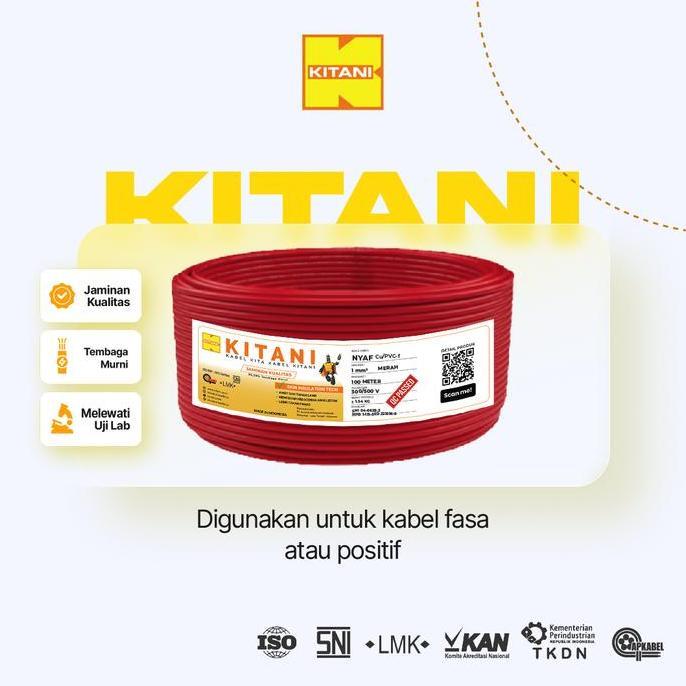 KITANI - NYAF 1 mm - 100 Meter - Kabel Listrik Tembaga Serabut