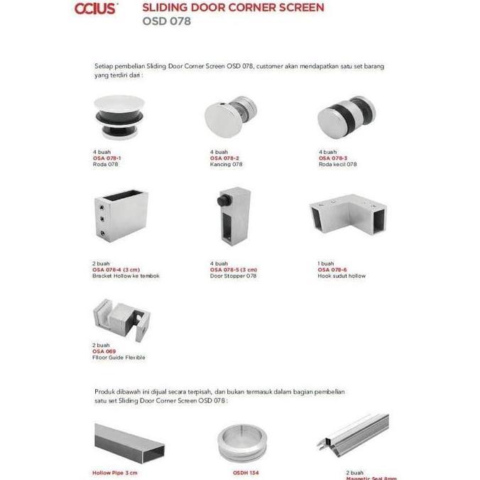 Sliding Corner Screen Accessory Set Pintu Sliding Shower Kamar Mandi