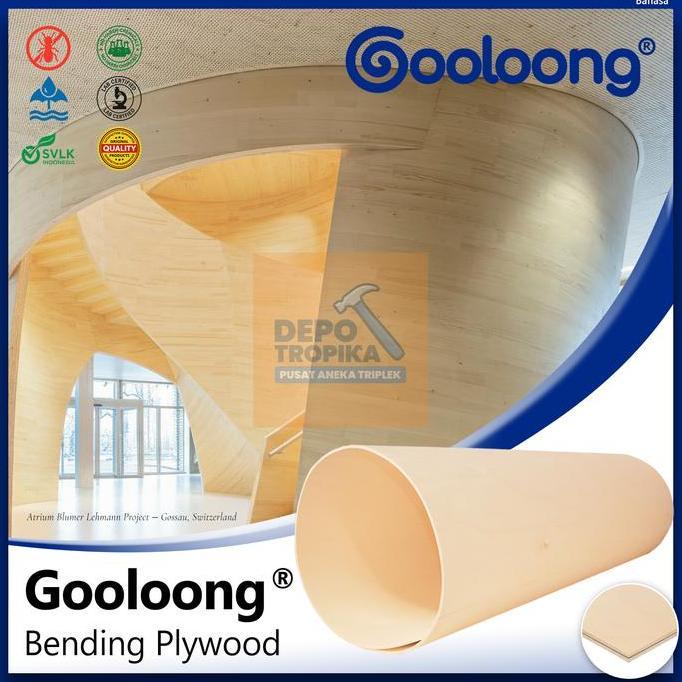 Edificio- Gooloong - Bending Plywood | Triplek Fleksibel, Digulung Hingga 360 Derajat Tanpa Patah