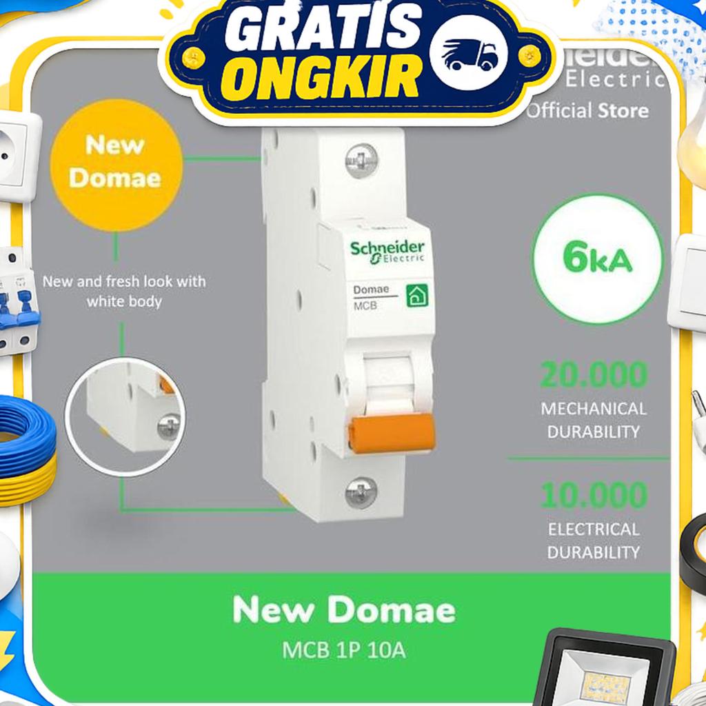 Mcb Schneider 10 Ampere 1 Phase Tipe Domae Mcb Schneider 10A 1P