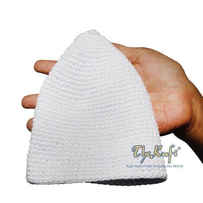 Asliori- Kopiah Rajut Yaman Polos Putih Peci Rajut Tebal Pria Off White Thekufi