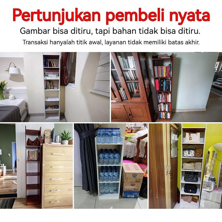 CUCI GUDANG Rak Buku Kayu 6 Susun Rak Buku Susun Minimalis Lemari Display Serbaguna Rak Buku Portabl