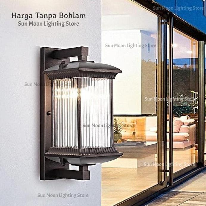 Lampu dinding outdoor kaca kristal Authentic lampu taman waterproof