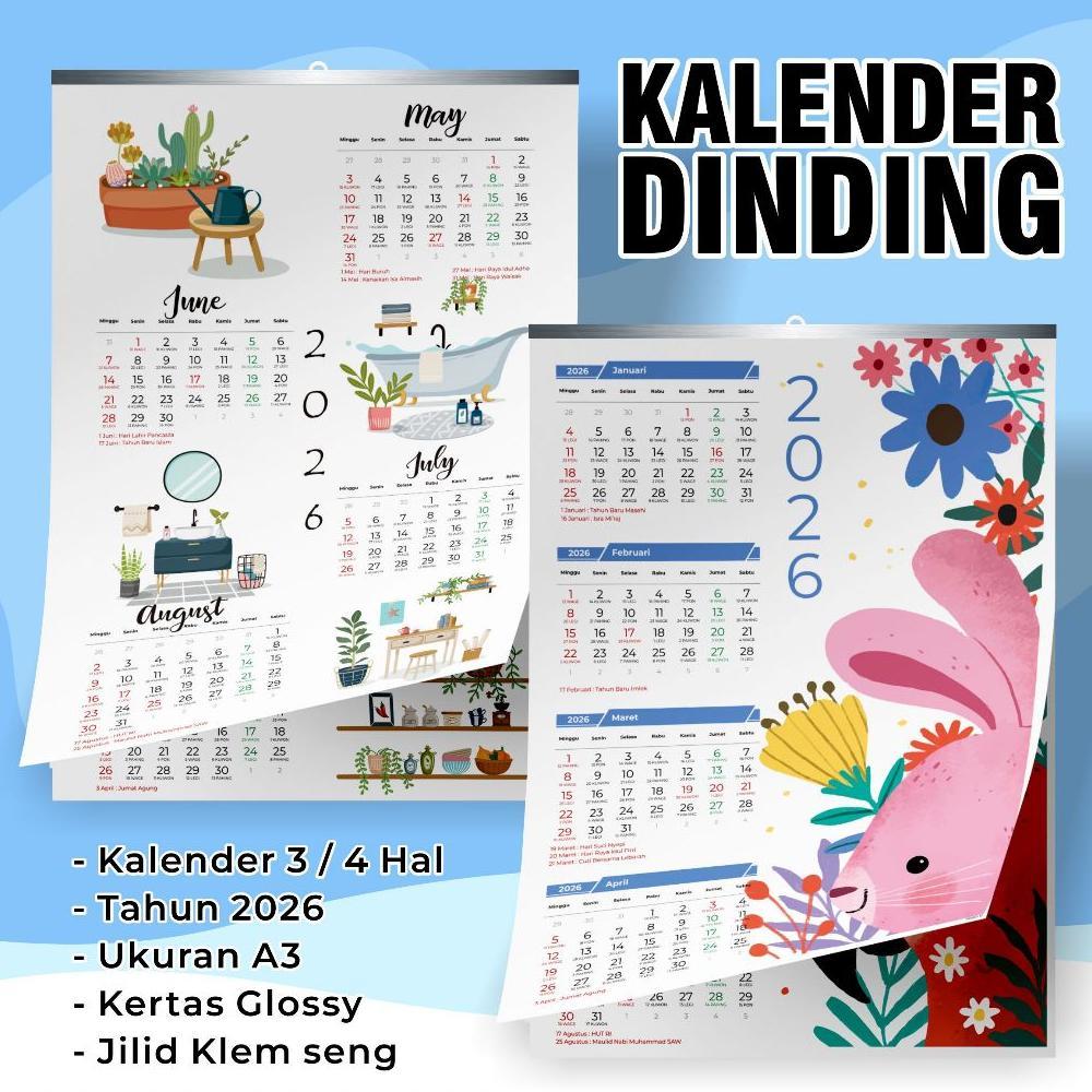 HEMAT Kalender dinding - wall callendar - kalender gantung 2026, Kalender aesthetic KEKINIAN