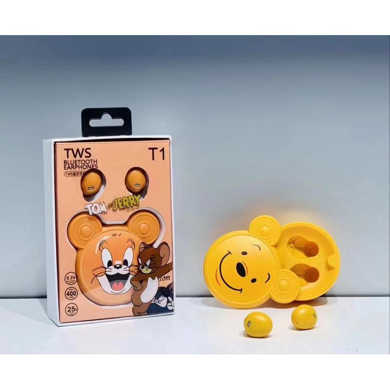 Wireless Earphone Tws T1 - Cartoon  Headset Bluetooth Tws T-1 V5.3 Hifi Stereo
