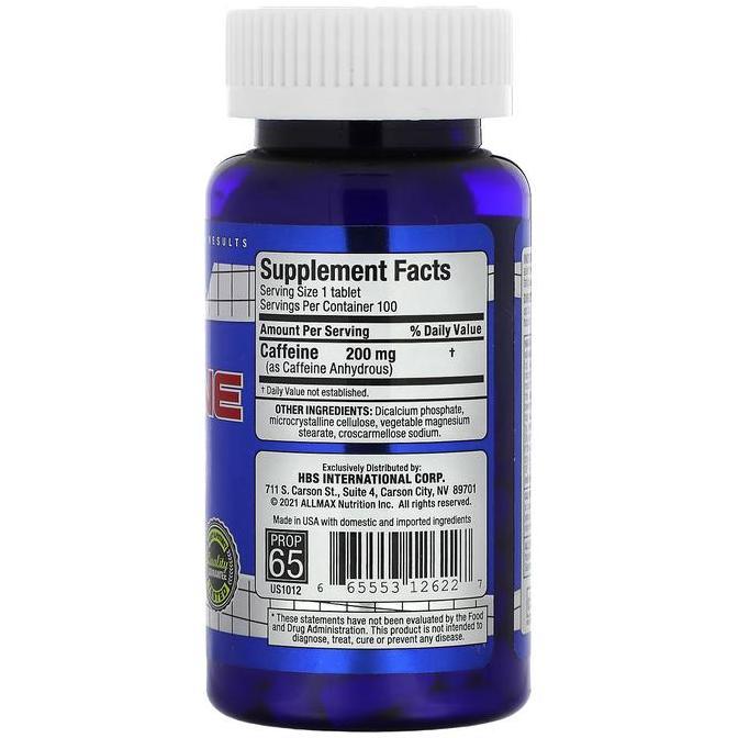 Allmax, Essentials, Caffeine, 200 Mg, 100 Tablets