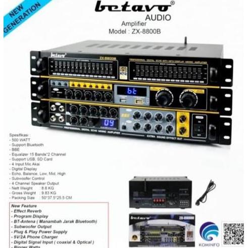 Murah Power Amplifier Karaoke Betavo Zx 8800 B / Zx8800B / Zx 8800B Original