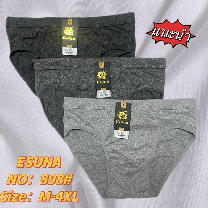 DE166 - 3 pcs | CD Dalaman Laki-Laki Karet Pinggang uk M sampai XXXL - CD Segitiga Cwo Esuna 898 Nya