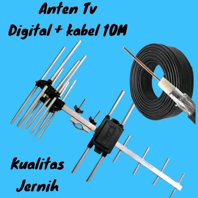 antena tv/antena tv luar digital free kabel 10meter Parabola