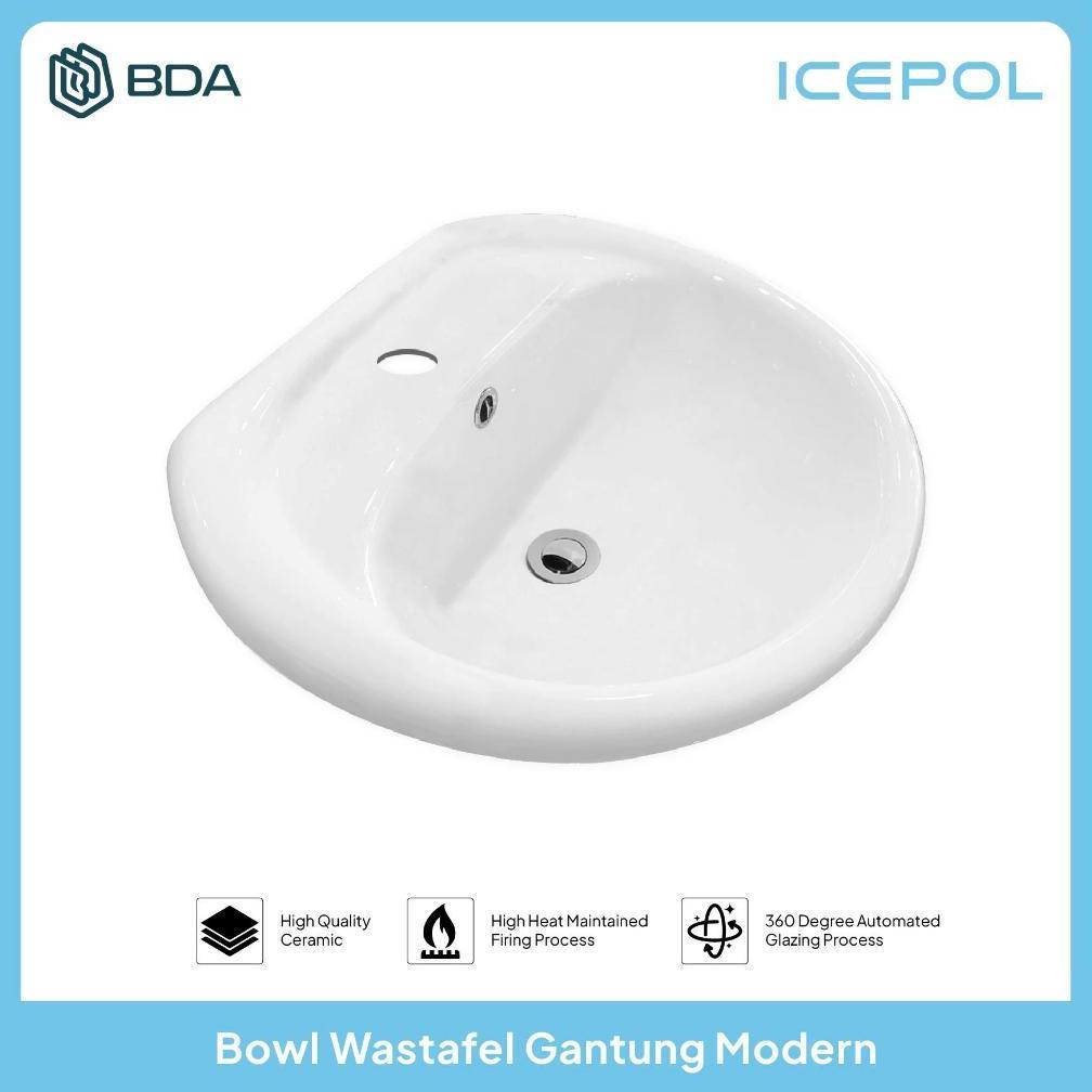 leles Icepol Wastafel Gantung Keramik Set Lengkap Tempat Cuci Tangan Modern IC 160 170 180 190 212 2